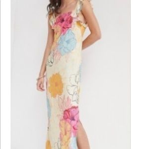 Anthropology Ruffled Maxi Dress.